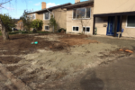 Before: a shot of the property before landscaping